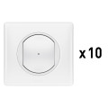 Lot de 10 interrupteurs (option variateur) connectés céliane with netatmo -blanc