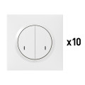 Lot de 10 interrupteurs doubles connectés Dooxie With Netatmo - Blanc