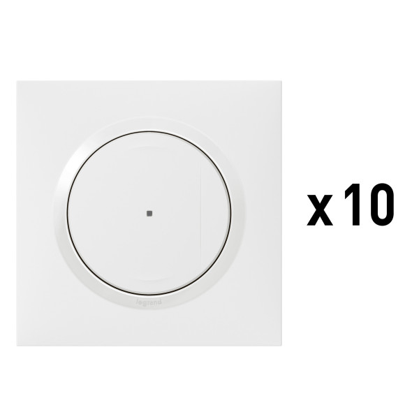 Lot de 10 Interrupteurs Connectés Dooxie With Netatmo avec Options Variateur et Neutre - Blanc