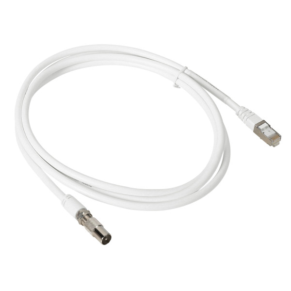 Cordon coaxial pour réseau télévision - tv rj45-iec-f - long. 2 m