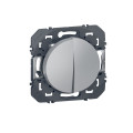 Poussoir double aluminium Legrand Dooxie 6A 250V