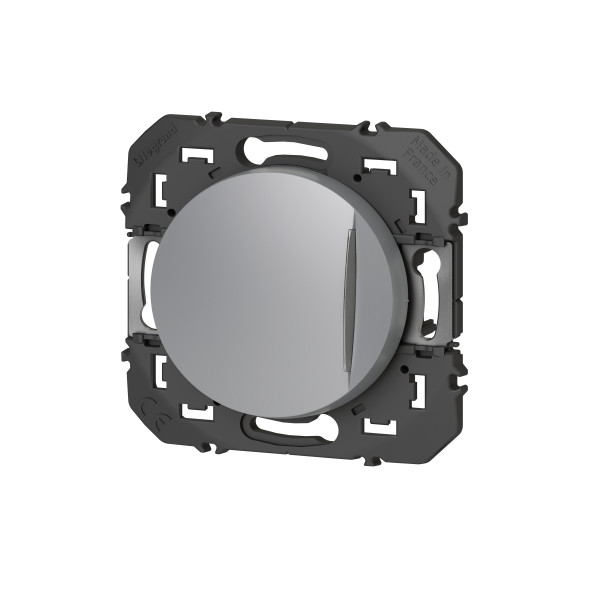 Interrupteur ou va-et-vient aluminium Legrand Dooxie avec voyant témoin 10AX 250V