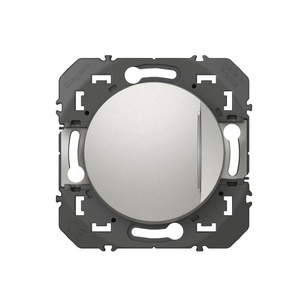 Poussoir aluminium Legrand Dooxie simple avec voyant lumineux 6A 250V