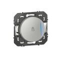 Poussoir aluminium Legrand Dooxie avec voyant lumineux et marquage cadenas 6A 250V