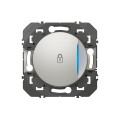 Poussoir aluminium Legrand Dooxie avec voyant lumineux et marquage cadenas 6A 250V