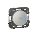 Poussoir aluminium Legrand Dooxie avec voyant lumineux et marquage sonnette 6A 250V