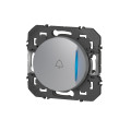 Poussoir aluminium Legrand Dooxie avec voyant lumineux et marquage sonnette 6A 250V