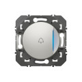 Poussoir aluminium Legrand Dooxie avec voyant lumineux et marquage sonnette 6A 250V
