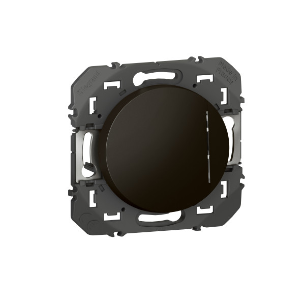 Poussoir noir mat Legrand Dooxie simple avec voyant lumineux 6A 250V