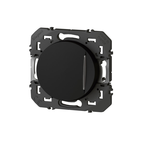 Poussoir noir mat Legrand Dooxie simple avec voyant lumineux 6A 250V