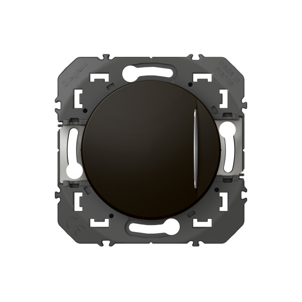 Poussoir noir mat Legrand Dooxie simple avec voyant lumineux 6A 250V