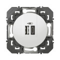 Double prise USB Dooxie Legrand – 1 USB Type A + 1 USB Type C – 3A – Finition blanc
