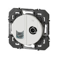 Prise télévision et prise RJ45 blanc Legrand Dooxie RJ45 cat6 STP