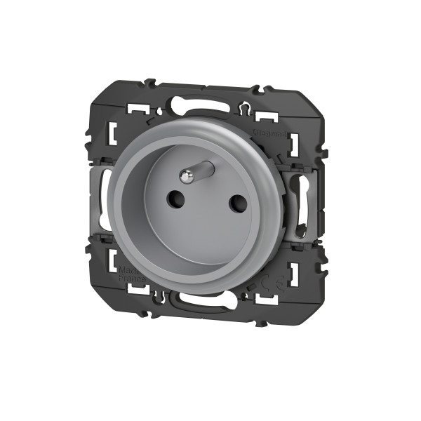 Prise de courant 2P+T aluminium Legrand Dooxie easyréno faible profondeur 16A