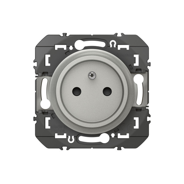 Prise de courant 2P+T aluminium Legrand Dooxie easyréno faible profondeur 16A