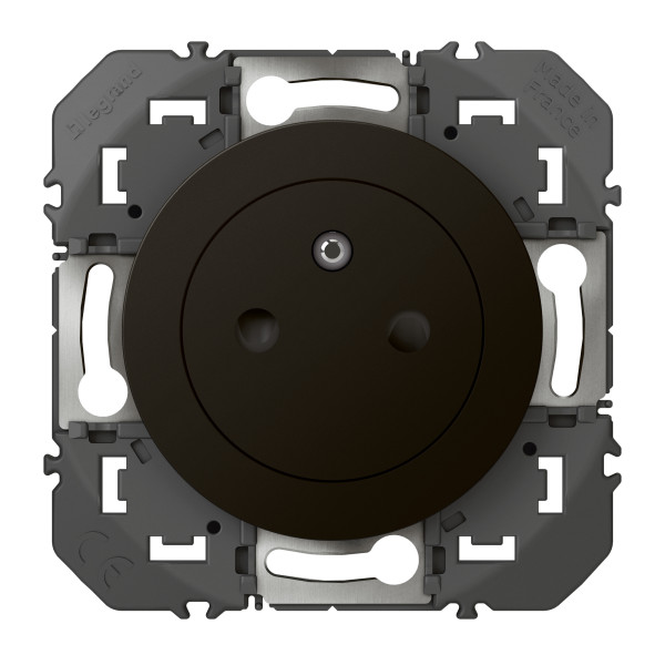 Prise de courant 2P+T noir mat Legrand Dooxie surface 16A
