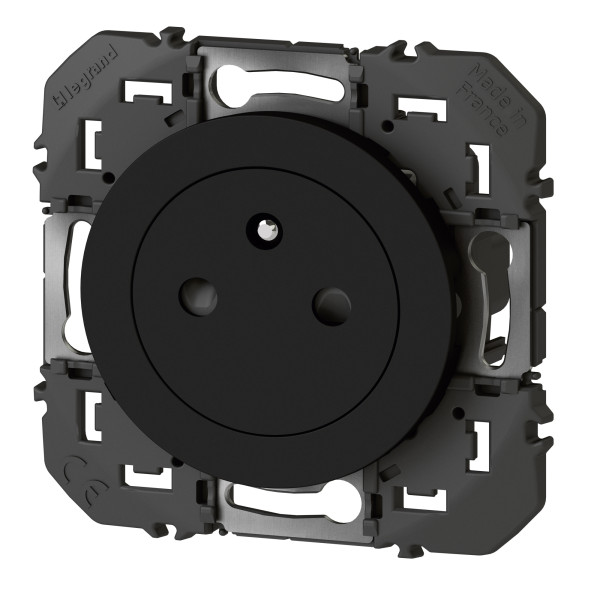 Prise de courant 2P+T noir mat Legrand Dooxie surface 16A