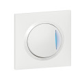 Poussoir Legrand Dooxie simple avec voyant lumineux one 6A 250V~ livré avec plaque carrée blanche et griffes