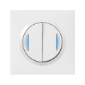 Interrupteur, va-et-vient ou poussoir lumineux blanc Legrand Dooxie transformeur 5 fonctions avec plaque