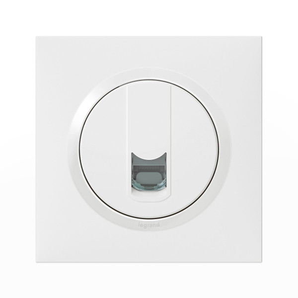 Prise RJ45 catégorie 6 FTP blanc Legrand Dooxie avec plaque carrée