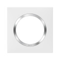 Plaque Legrand Dooxie carrée 1 poste finition blanc avec bague effet chrome