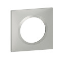 Plaque Legrand Dooxie carrée 1 poste finition effet aluminium