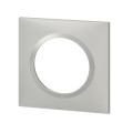 Plaque Legrand Dooxie carrée 1 poste finition effet aluminium