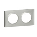 Plaque carrée effet aluminium Legrand Dooxie 2 postes