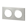 Plaque Legrand Dooxie carrée 2 postes finition effet aluminium