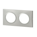 Plaque carrée effet aluminium Legrand Dooxie 2 postes