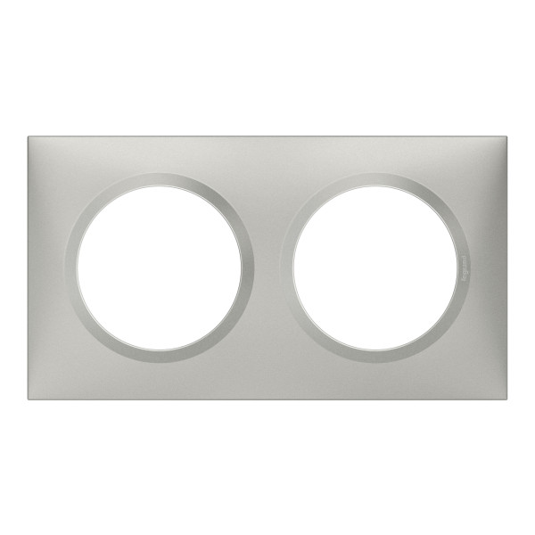 Plaque carrée effet aluminium Legrand Dooxie 2 postes