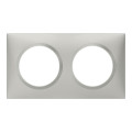Plaque carrée effet aluminium Legrand Dooxie 2 postes