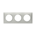 Plaque Legrand Dooxie carrée 3 postes finition effet aluminium