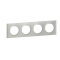 Plaque Legrand Dooxie carrée 4 postes finition effet aluminium