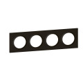 Plaque Legrand Dooxie carrée 4 postes finition noir velours