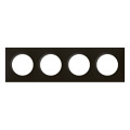 Plaque Legrand Dooxie carrée 4 postes finition noir velours