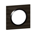 Plaque Legrand Dooxie carrée 1 poste finition effet bois ébène