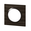 Plaque Legrand Dooxie carrée 1 poste finition effet bois ébène