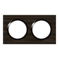 Plaque Legrand Dooxie carrée 2 postes finition effet bois ébène