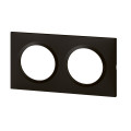 Plaque carrée dooxie 2 postes finition noir