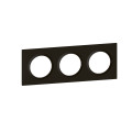 Plaque carrée dooxie 3 postes finition noir