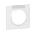 Plaque Legrand Dooxie carrée 1 poste finition blanc avec porte-étiquette
