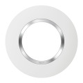 Plaque Legrand Dooxie ronde 1 poste finition blanc avec bague effet chrome