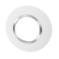 Plaque Legrand Dooxie ronde 1 poste finition blanc avec bague effet chrome