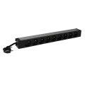 Pdu 19'' 1 u lcs² - 9x2p+t - cordon 3 m avec fiche 2p+t 16 a