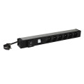 Pdu 19'' 1 u lcs² - 6x2p+t - module parasurtenseur + interrupteur