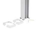 Colonne à clippage direct 4 compartiments hauteur 3,35m couvercle PVC et corps en alu - blanc RAL9003