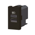 Chargeur usb type-a+type-c mosaic - 2 modules noir pour support lcm