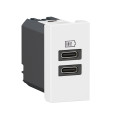 Chargeur 2 usb type-c mosaic - 2 modules blanc pour support lcm