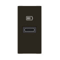 Chargeur usb type-c power delivery mosaic - 1 module noir pour support lcm